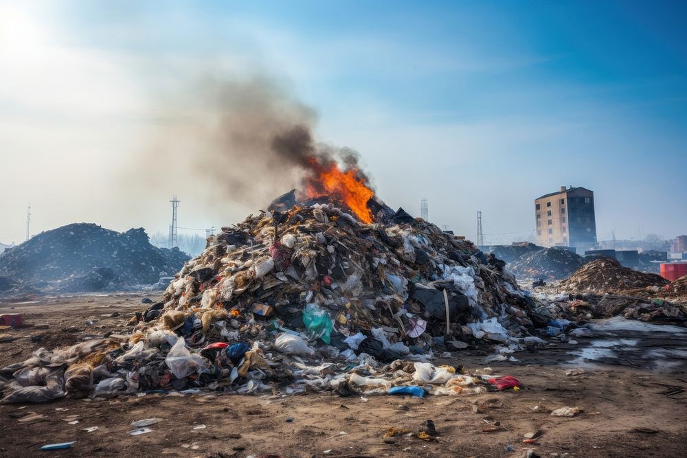 Garbage architecture unhygienic pollution. AI generated Image by rawpixel.