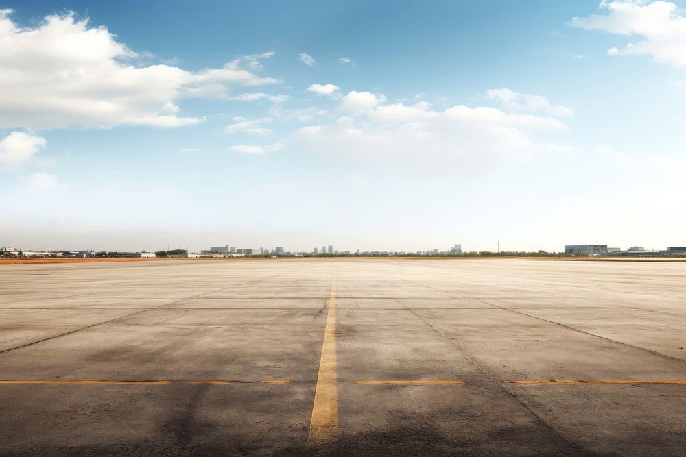 Airport outdoors airfield horizon. AI generated Image by rawpixel.