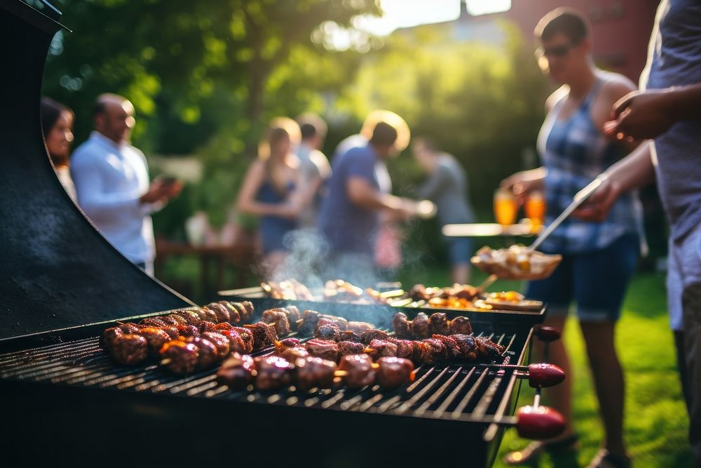 Grilling cooking party adult. AI generated Image by rawpixel.