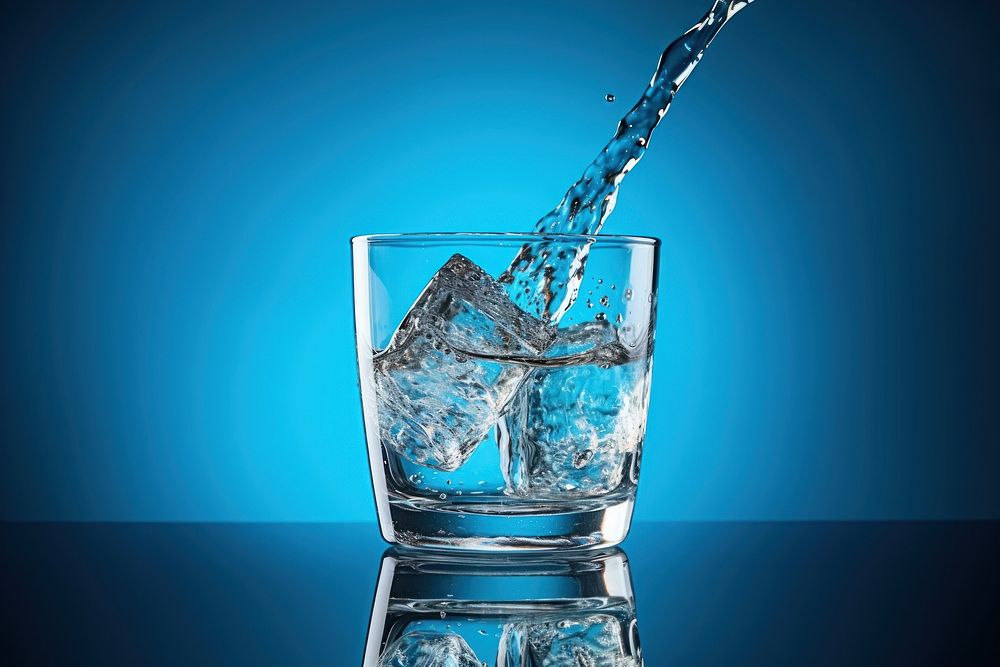 Glass pouring water refreshment. AI generated Image by rawpixel.