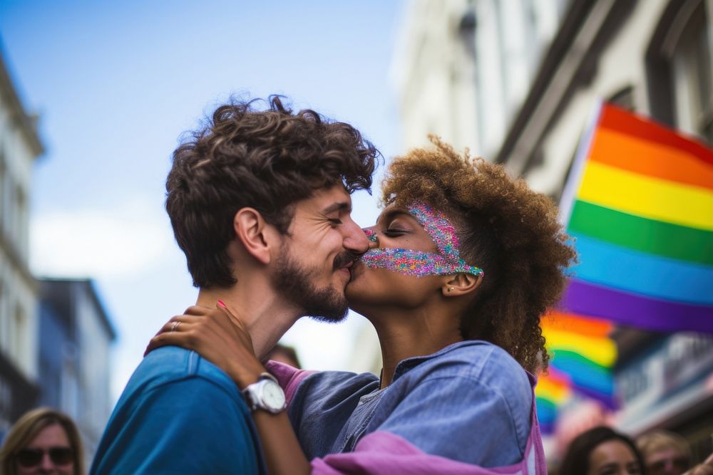 Kissing parade adult affectionate. 