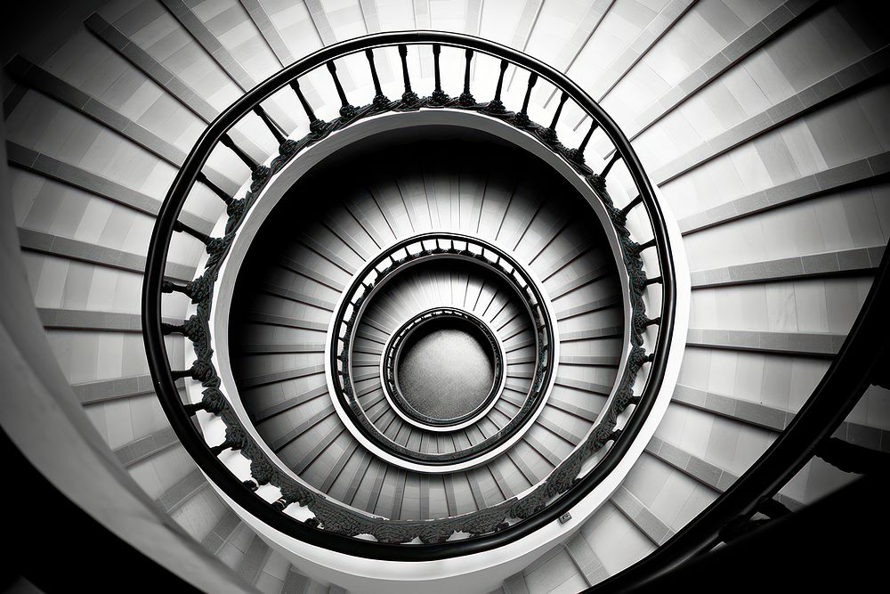 Staircase architecture monochrome stairs. AI generated Image by rawpixel.