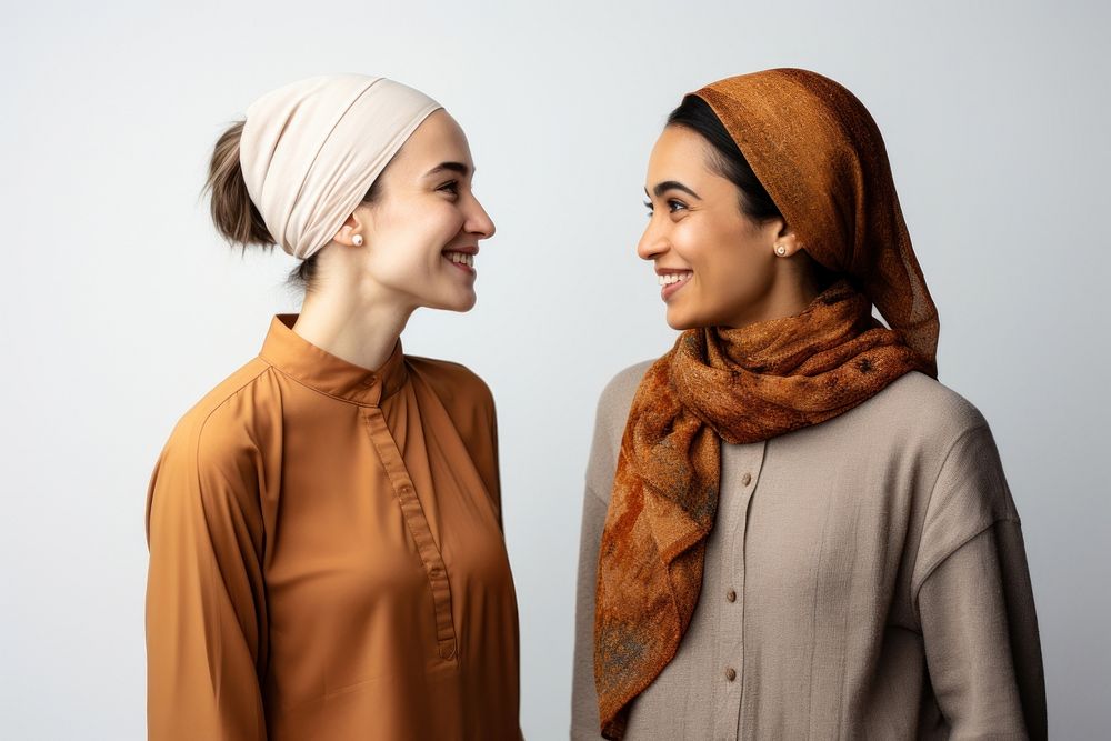 Scarf adult smile togetherness. AI generated Image by rawpixel.