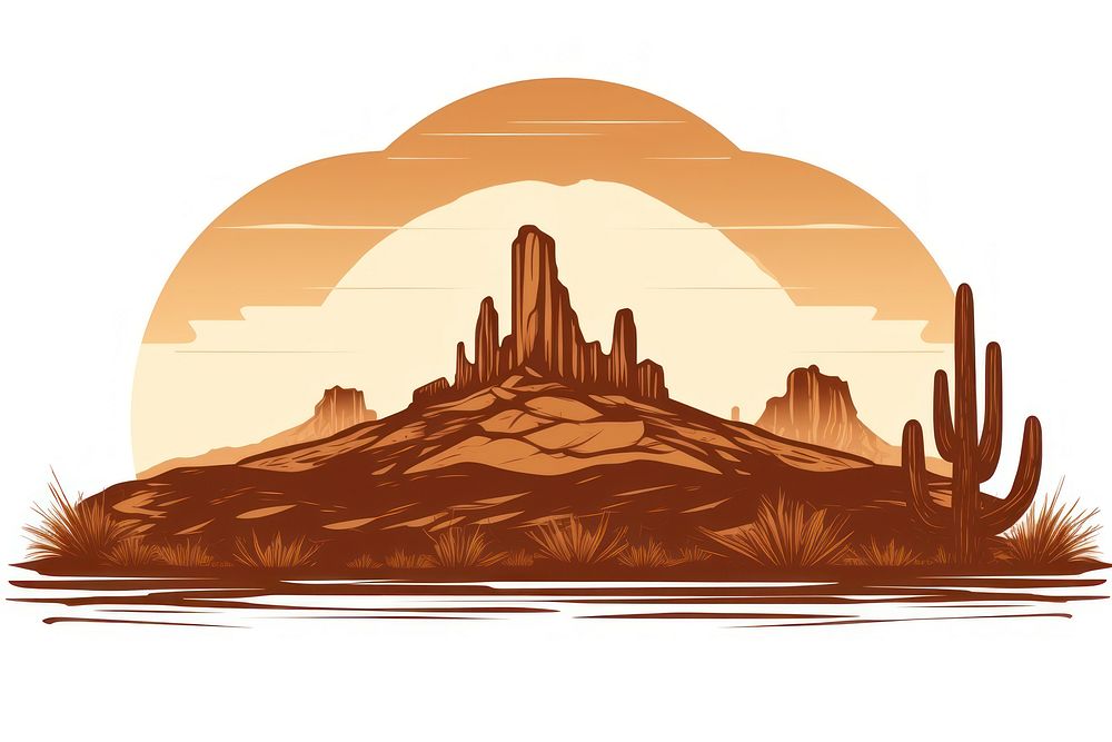 Desert landscape mountain outdoors. AI generated Image by rawpixel.