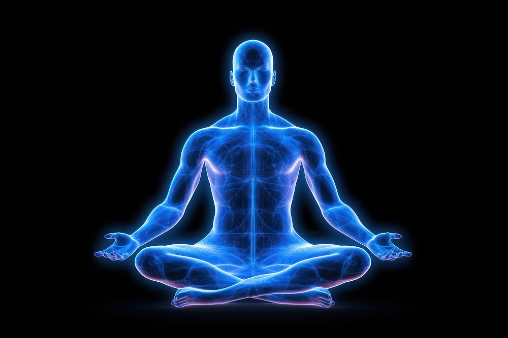 Meditating adult human yoga. AI generated Image by rawpixel.