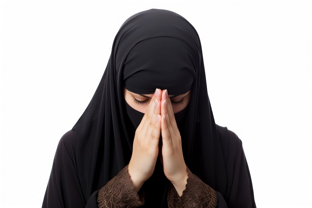 Praying adult hijab woman. AI generated Image by rawpixel.