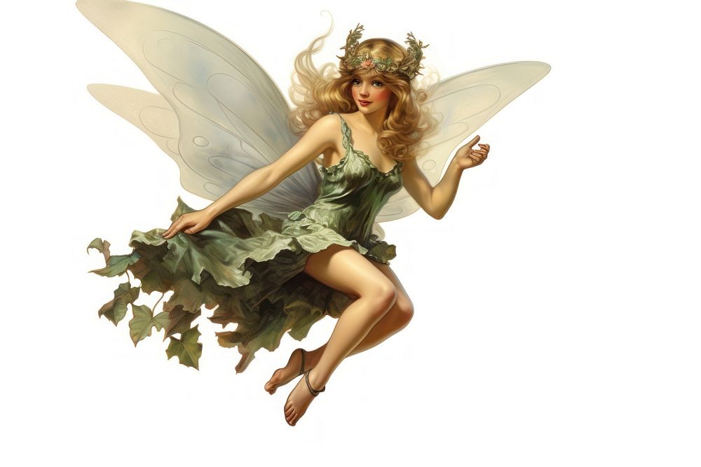 Fairy angel adult white background. AI generated Image by rawpixel.