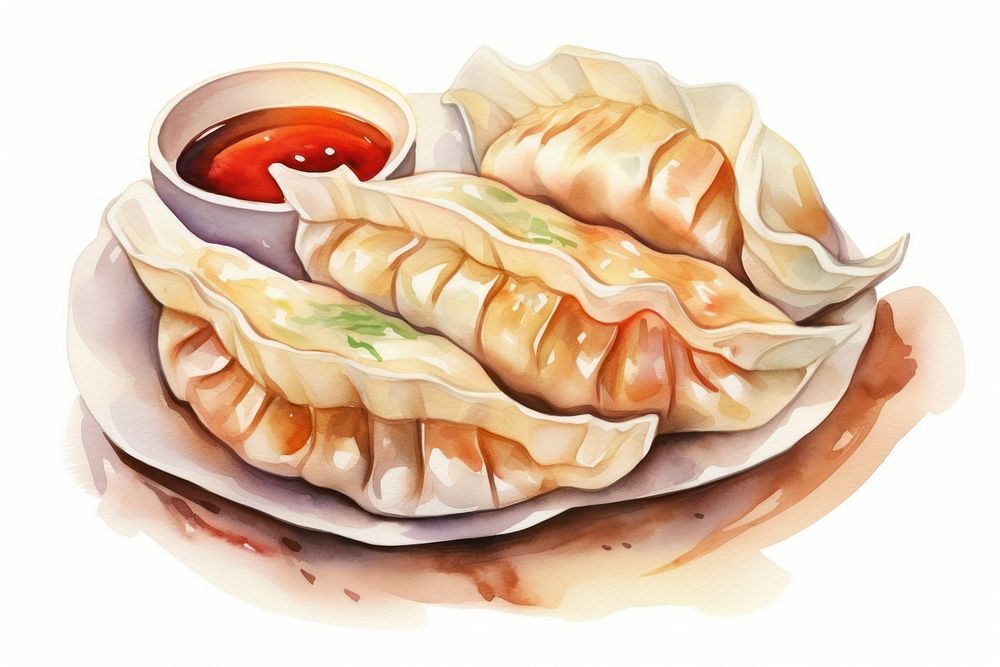 Dumpling food meal dish. AI generated Image by rawpixel.