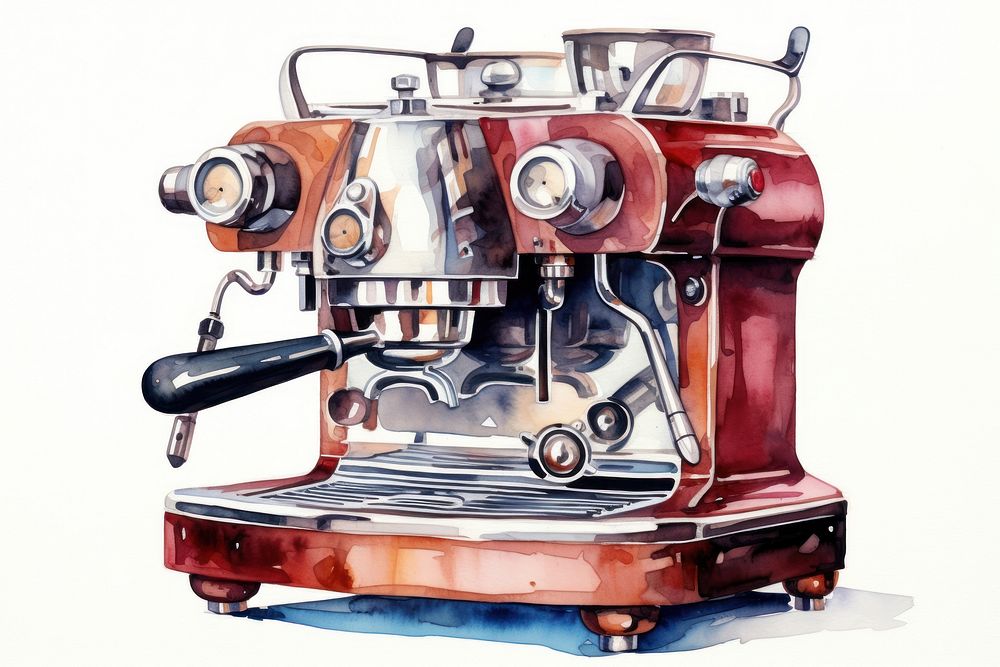 Machine espresso machine white background technology. AI generated Image by rawpixel.