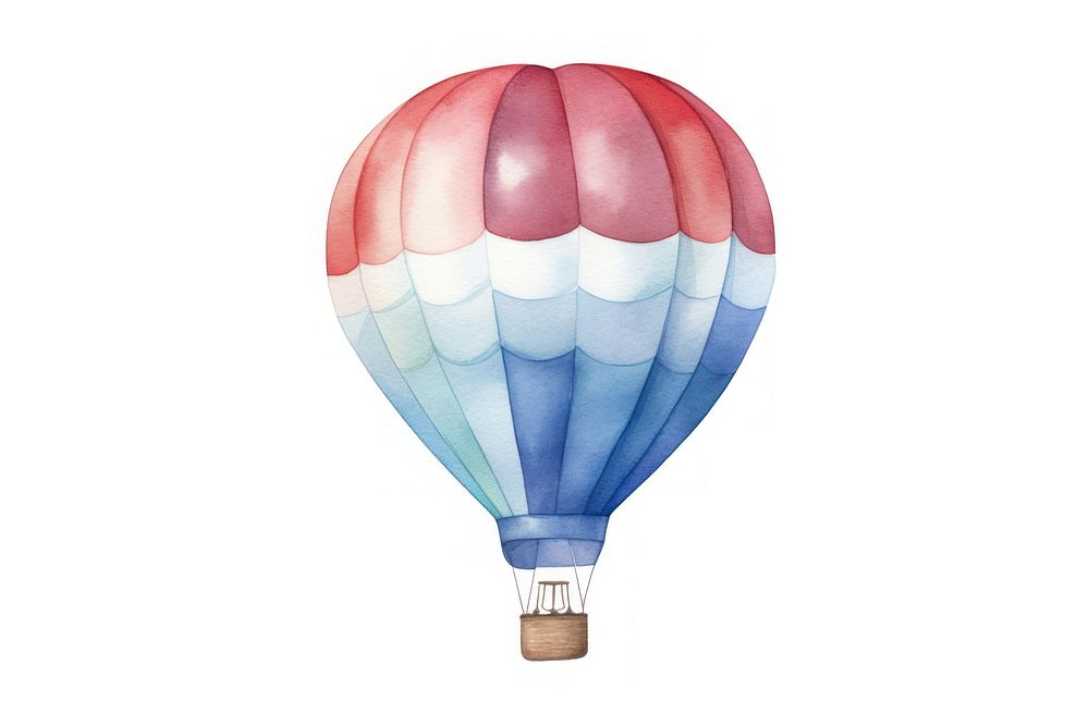 Balloon aircraft vehicle white background. 