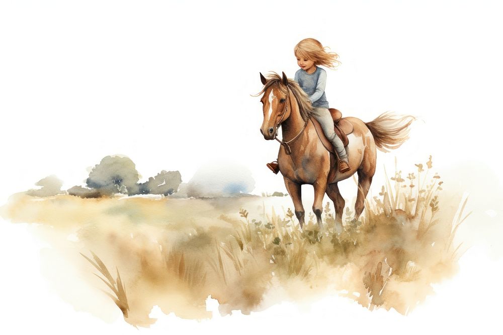 Mammal animal riding horse. AI generated Image by rawpixel.
