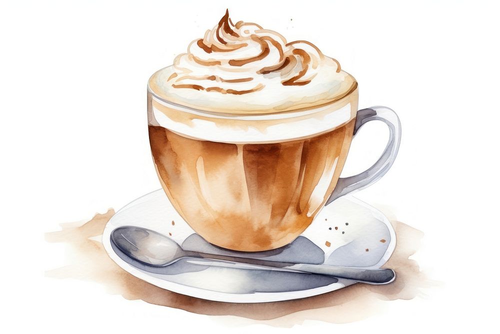 Cappuccino coffee saucer latte. AI generated Image by rawpixel.