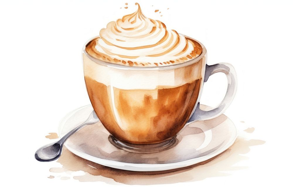 Cappuccino coffee saucer latte. AI generated Image by rawpixel.