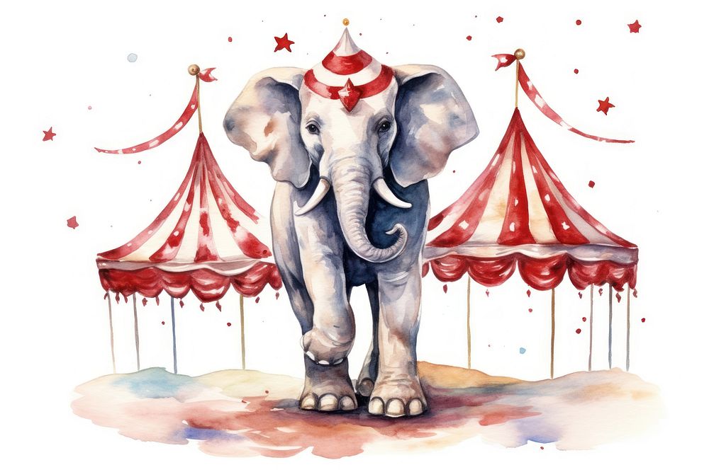 Elephant circus recreation mammal. AI generated Image by rawpixel.