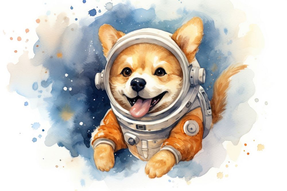 Dog astronaut portrait mammal. 