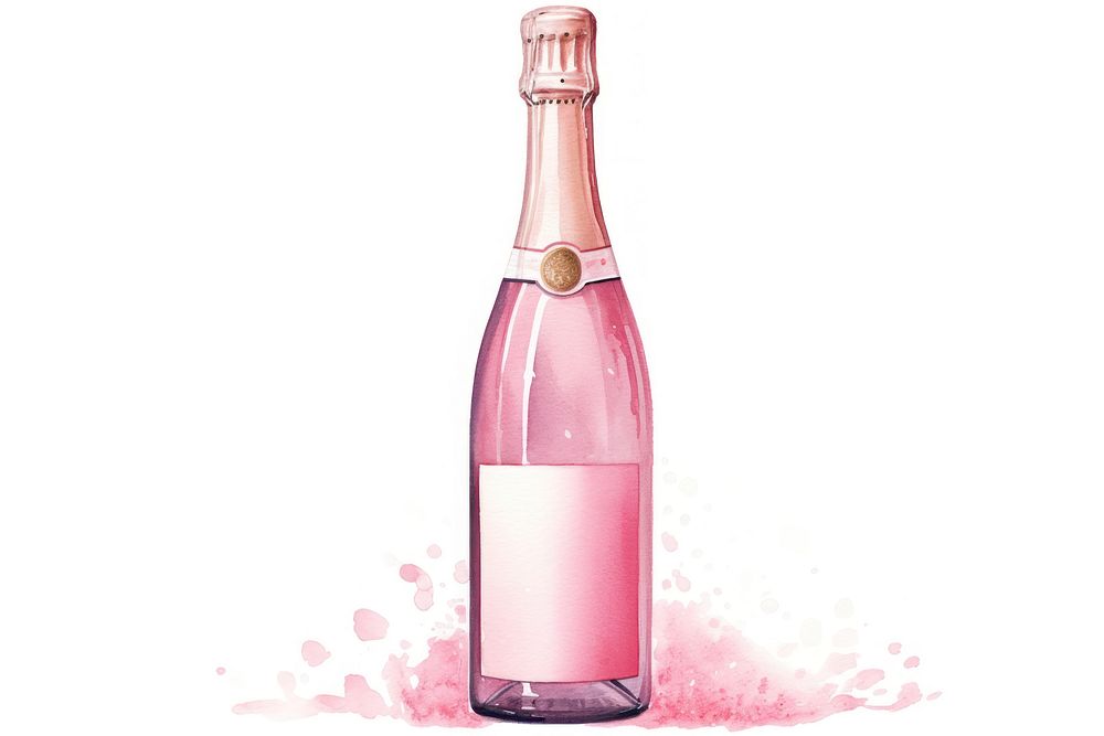 Bottle champagne glass drink. AI generated Image by rawpixel.