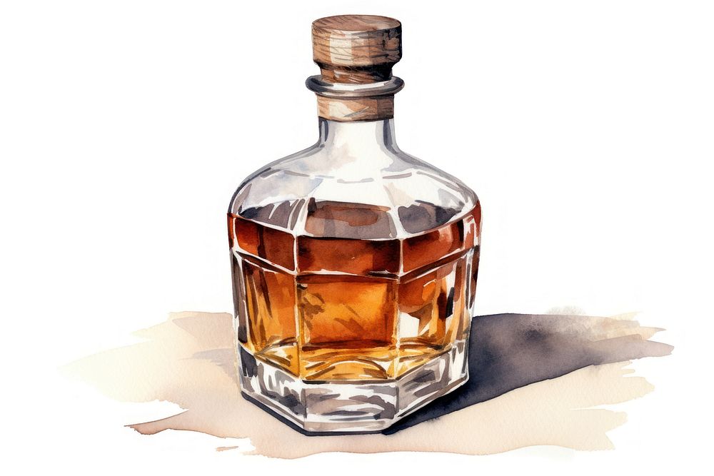 Bottle whisky table drink. AI generated Image by rawpixel.