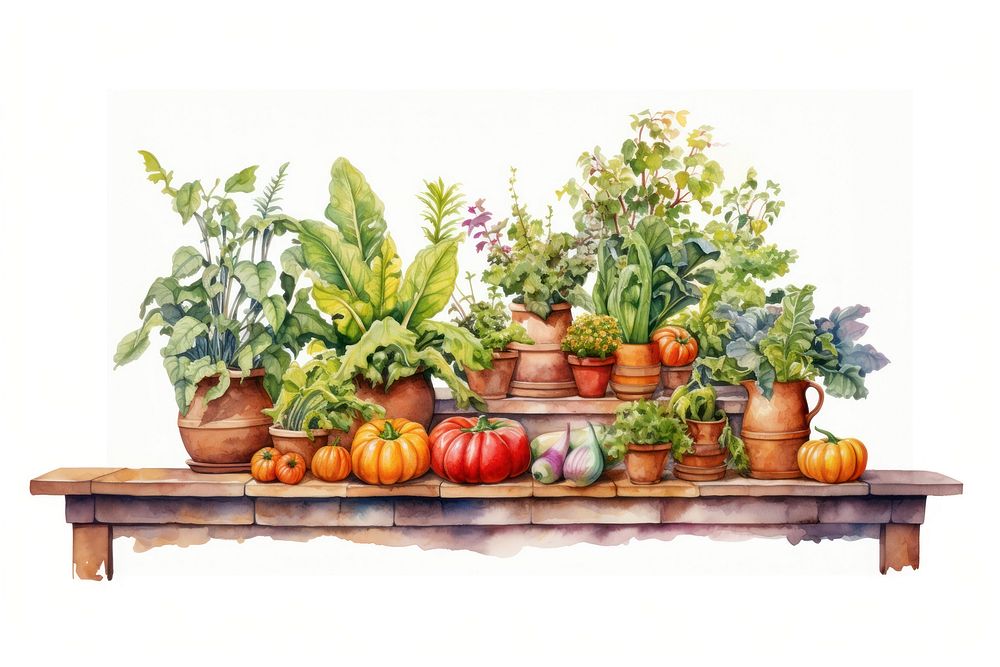 Table vegetable garden plant. AI generated Image by rawpixel.