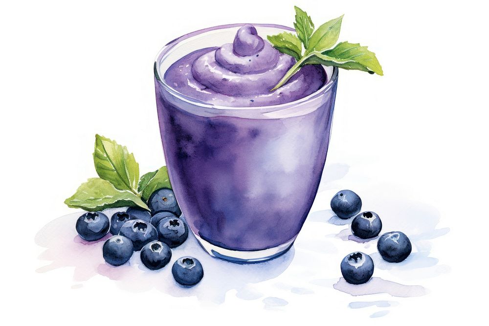 Blueberry smoothie food fruit. AI generated Image by rawpixel.