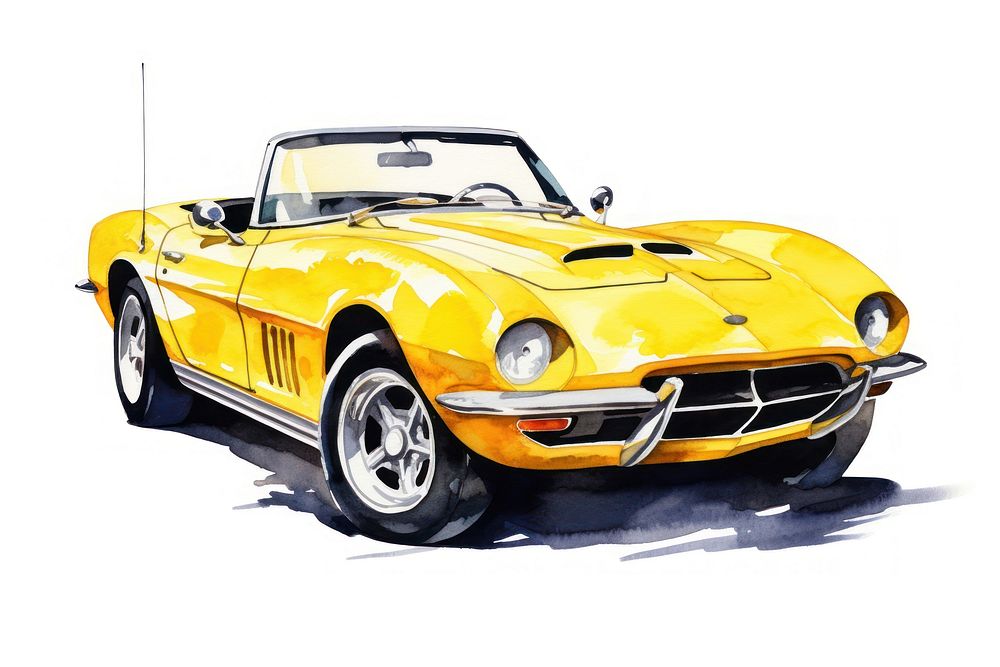Convertible car vehicle yellow. AI generated Image by rawpixel.