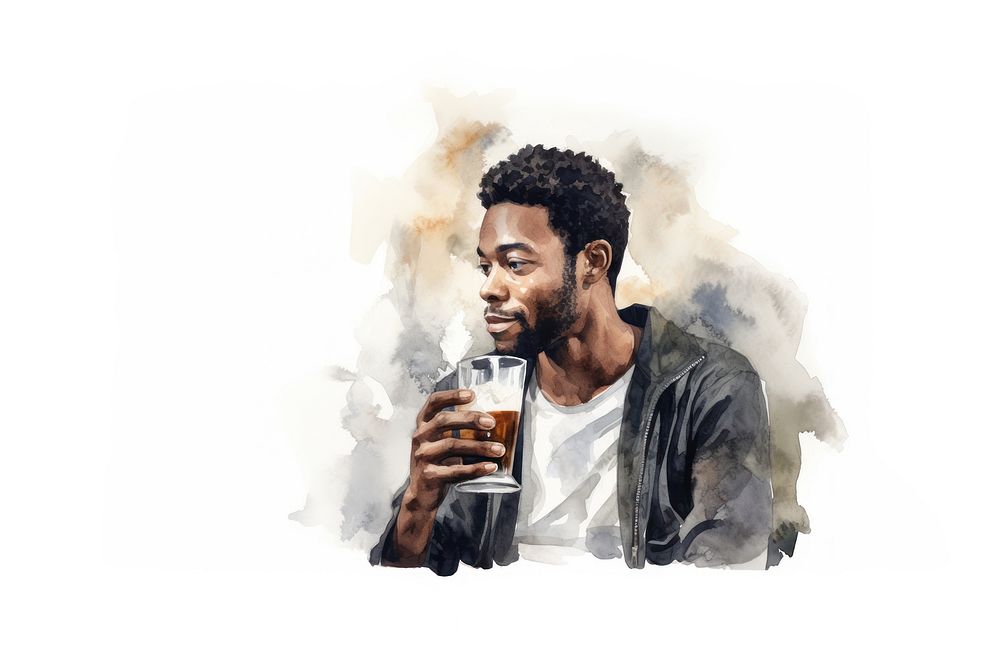 Drinking portrait adult beer. AI generated Image by rawpixel.
