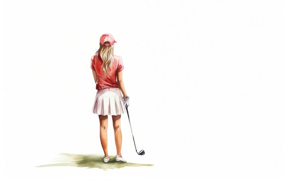 Golf sports white background playing golf. AI generated Image by rawpixel.