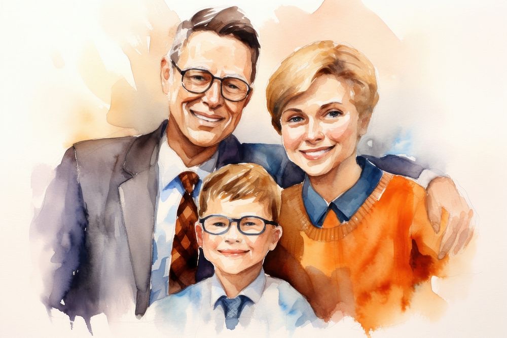 Portrait glasses family adult. AI generated Image by rawpixel.