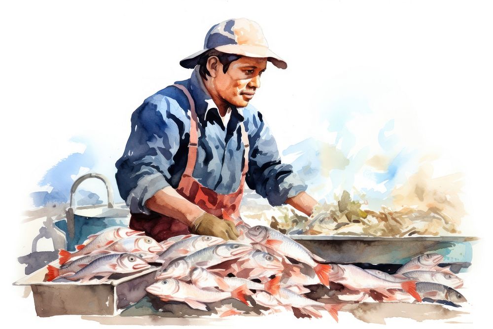 Fish fishing selling market. AI generated Image by rawpixel.