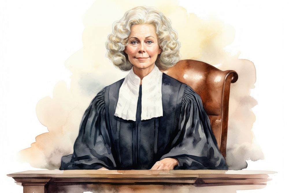 Portrait female adult judge. 