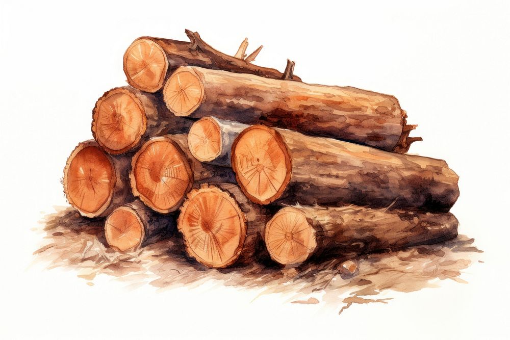 Wood firewood lumber deforestation. AI generated Image by rawpixel.