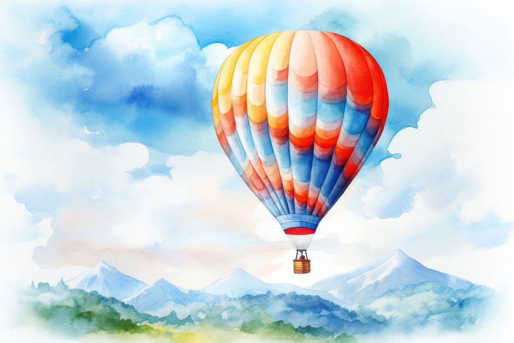 Balloon aircraft vehicle blue. AI generated Image by rawpixel.