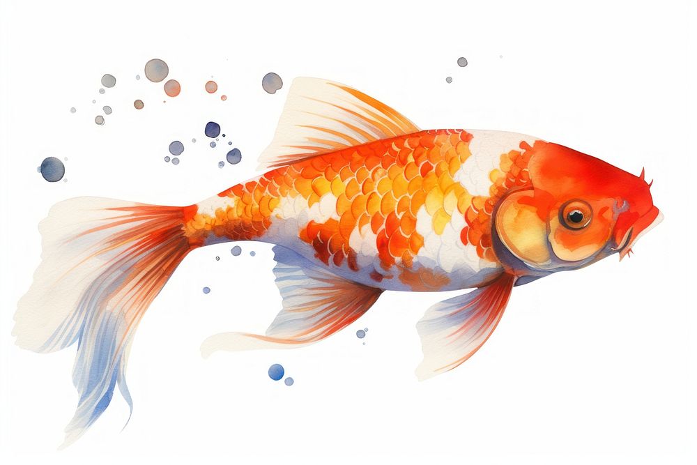 Fish goldfish animal carp. AI generated Image by rawpixel.