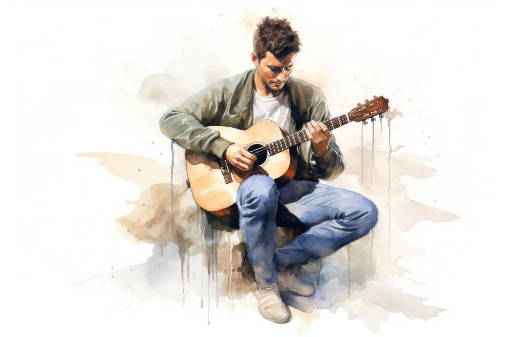 Guitar musician adult man. AI generated Image by rawpixel.