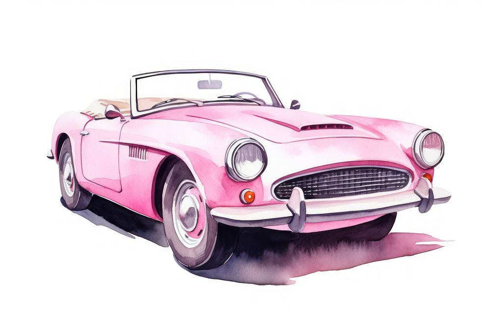 Car convertible vehicle pink. AI generated Image by rawpixel.