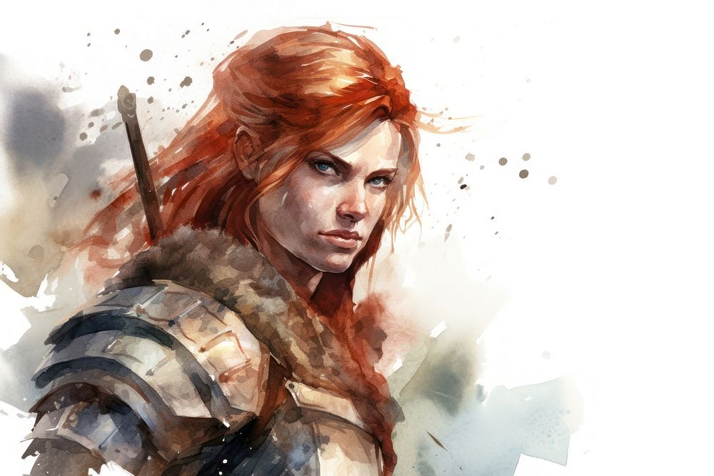 Portrait warrior female adult. AI generated Image by rawpixel.