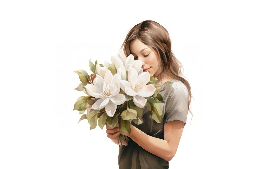 Flower portrait holding plant. AI generated Image by rawpixel.