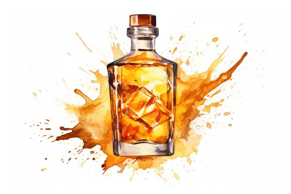 Bottle whisky perfume glass. AI generated Image by rawpixel.