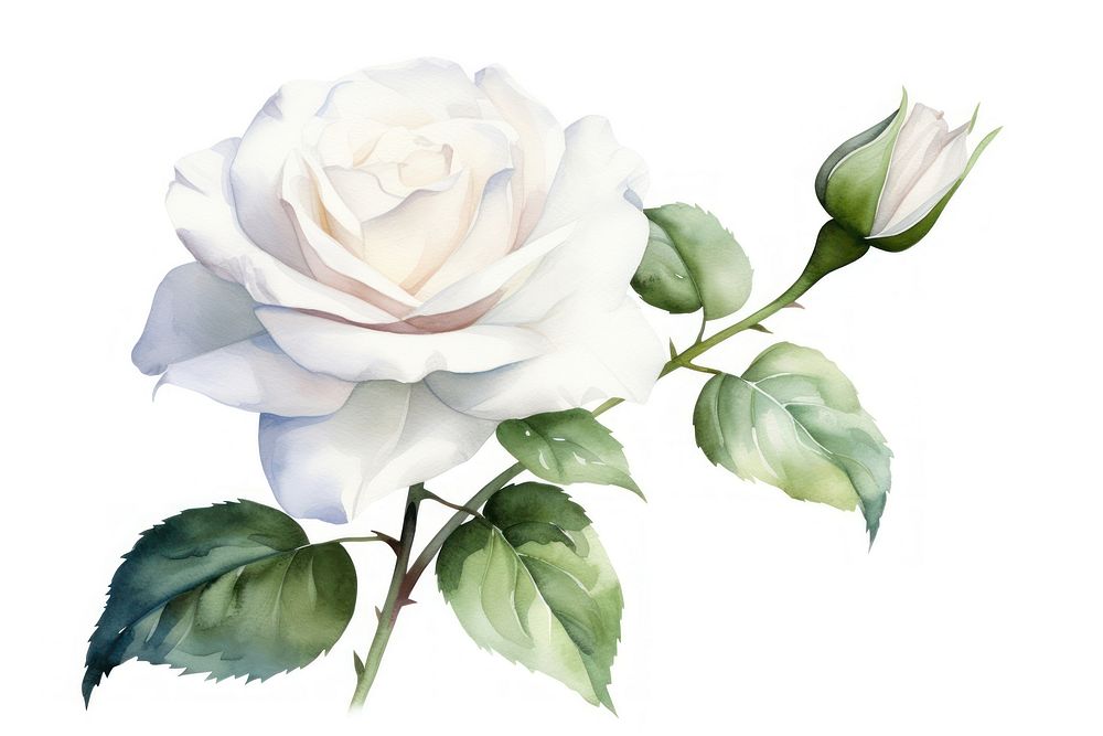 Rose flower plant white. 