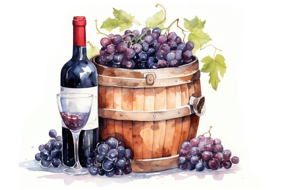 Wine vineyard grapes drink. AI generated Image by rawpixel.