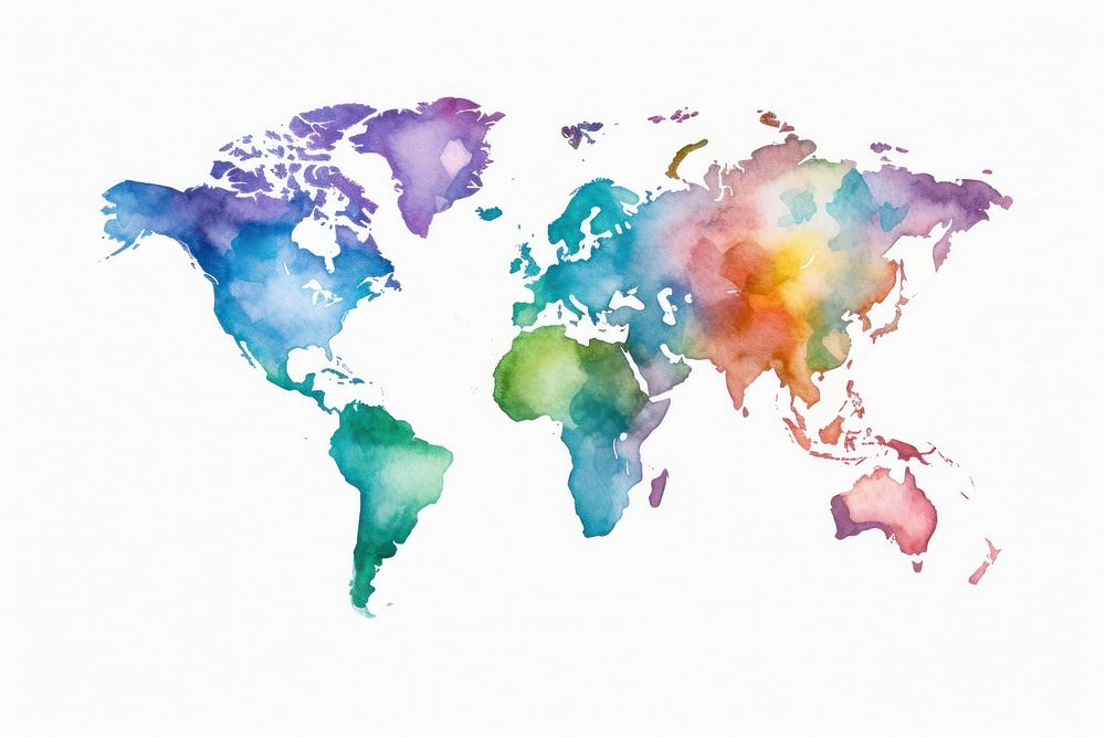 Map world white background creativity. AI generated Image by rawpixel.