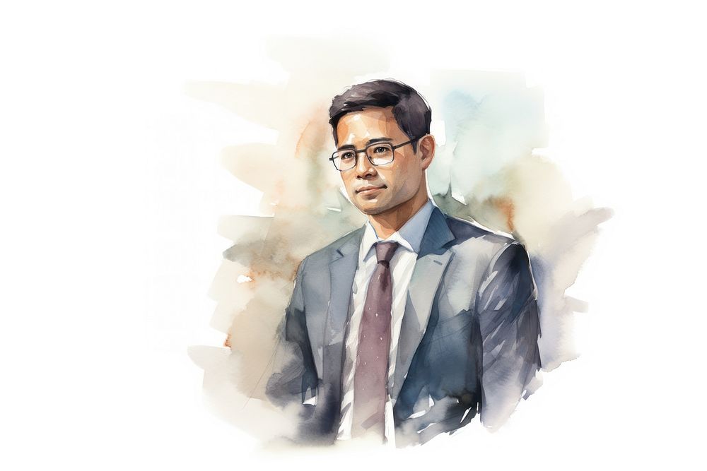 Portrait glasses necktie adult. AI generated Image by rawpixel.