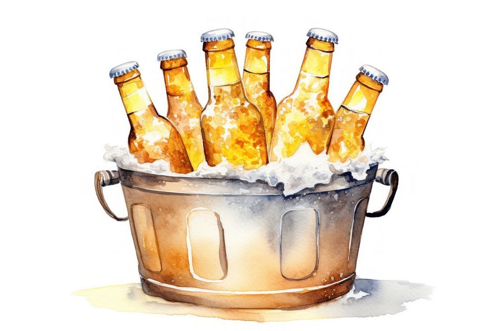 Bottle beer bucket drink. AI generated Image by rawpixel.