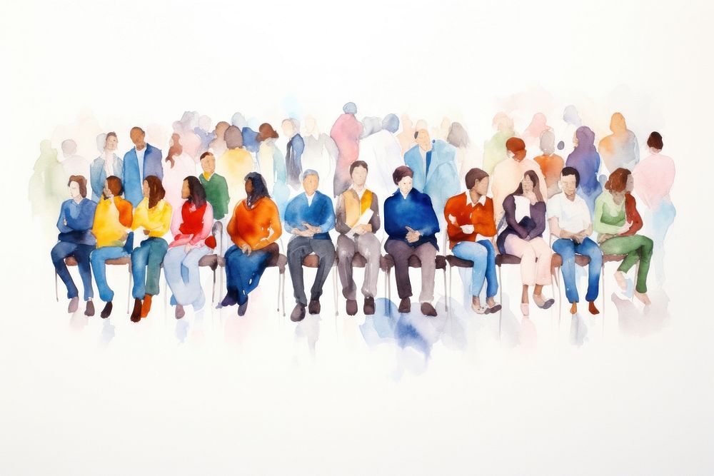 Painting drawing sketch crowd. AI generated Image by rawpixel.