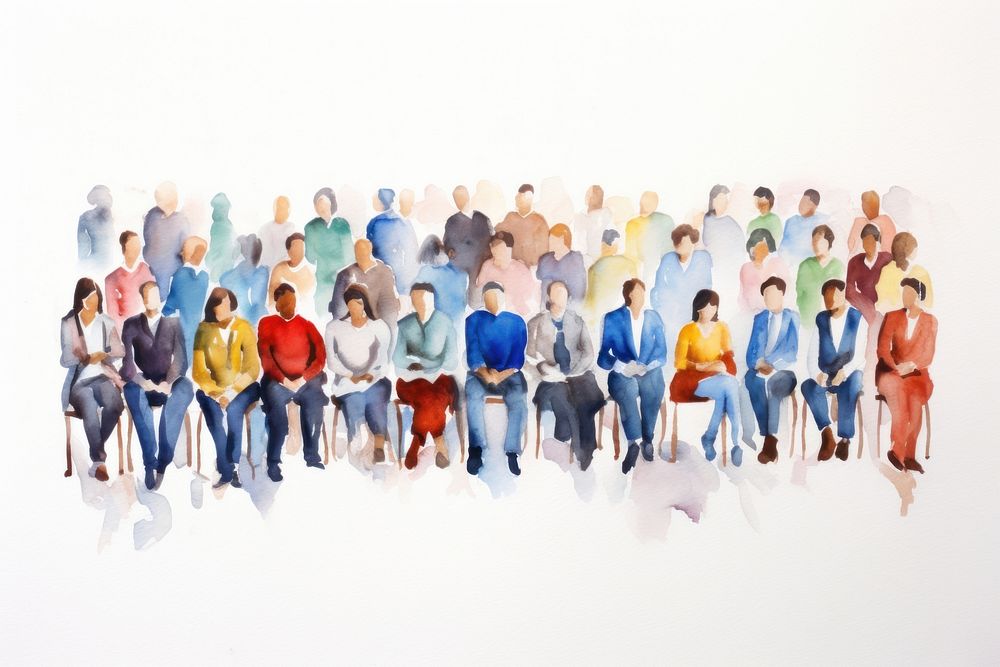 Painting crowd art togetherness. AI generated Image by rawpixel.
