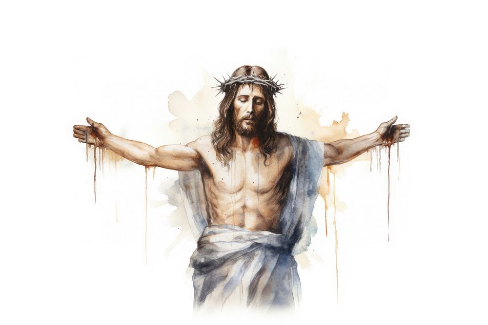 Portrait crucifix painting adult. AI generated Image by rawpixel.