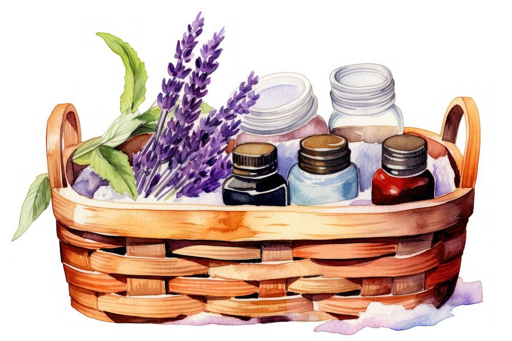 Basket lavender flower plant. AI generated Image by rawpixel.