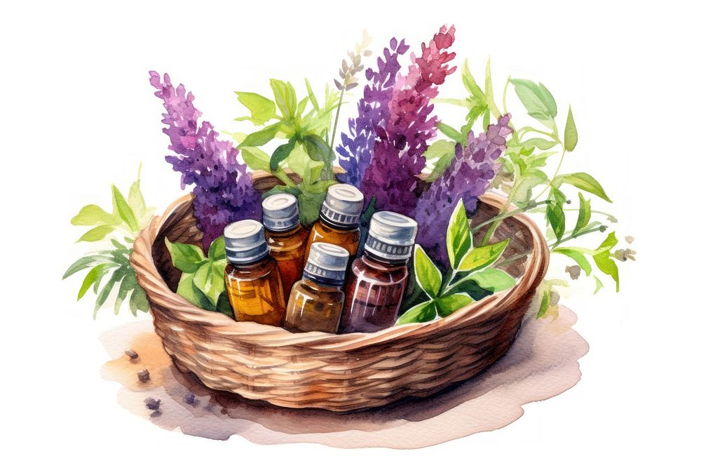 Basket lavender flower plant. AI generated Image by rawpixel.