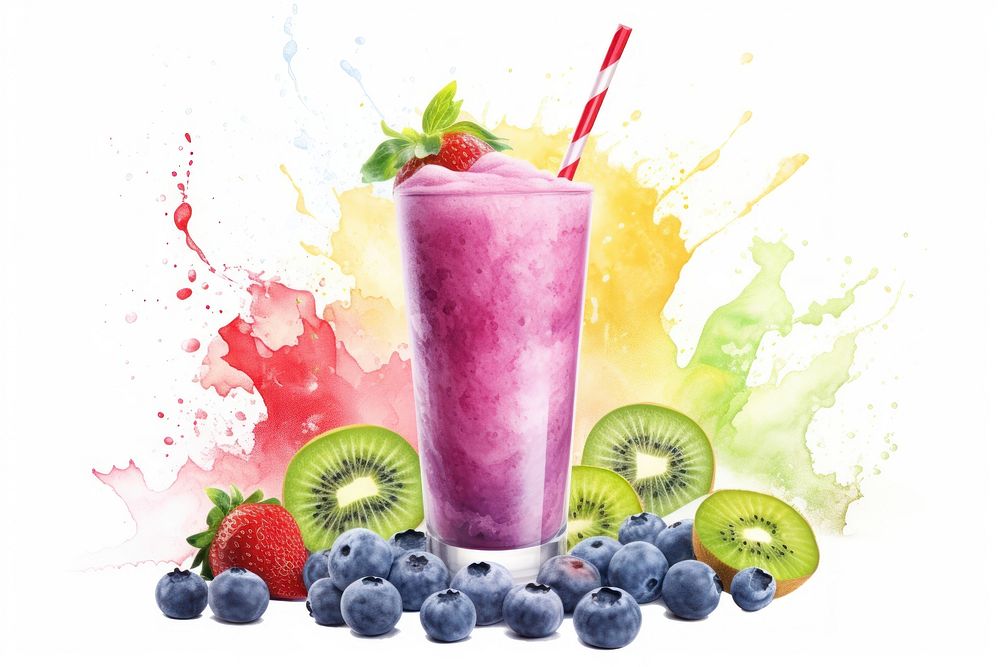 Smoothie blueberry fruit juice. AI generated Image by rawpixel.