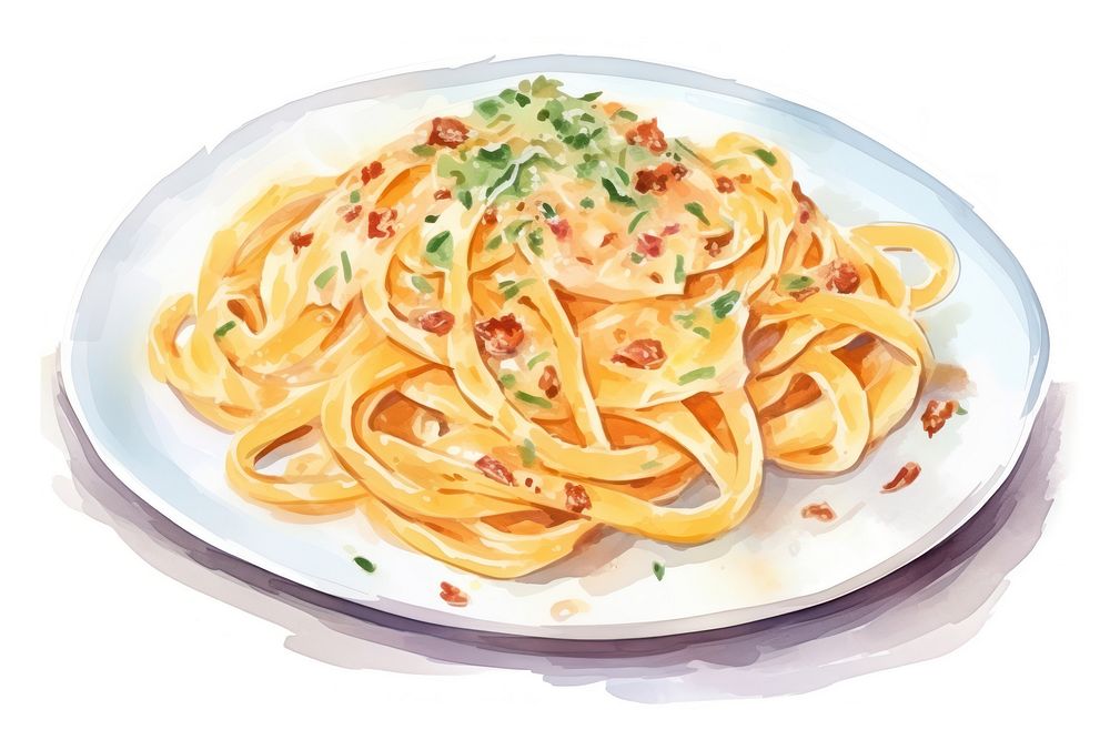 Spaghetti carbonara noodle pasta. AI generated Image by rawpixel.