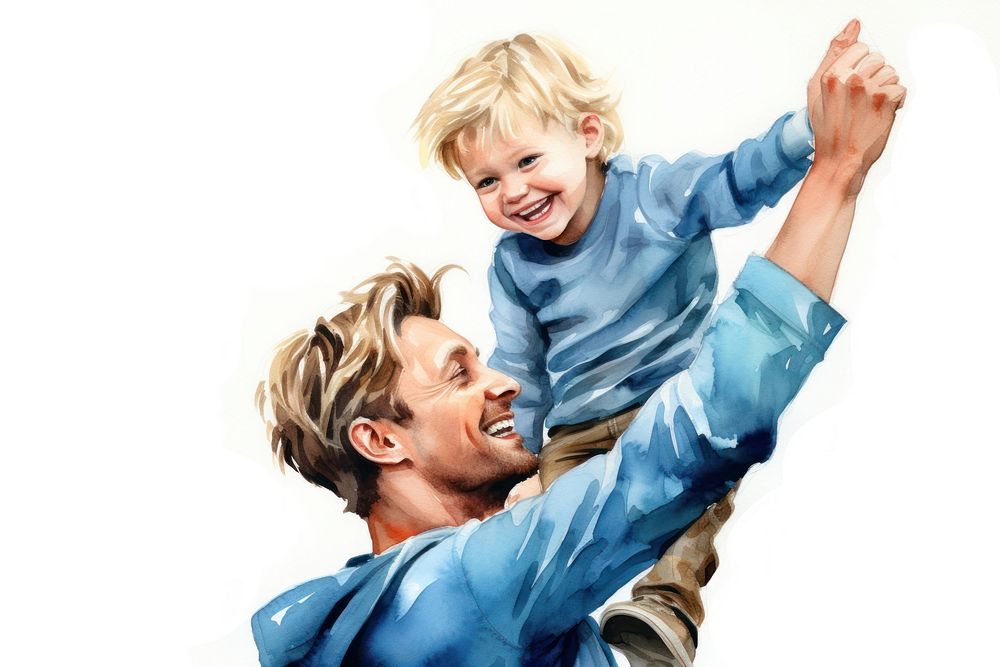 Laughing portrait father adult. AI generated Image by rawpixel.